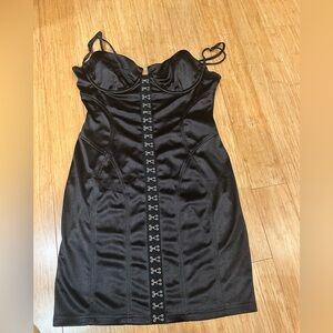 Adika Black Ruched Bodycon Dress